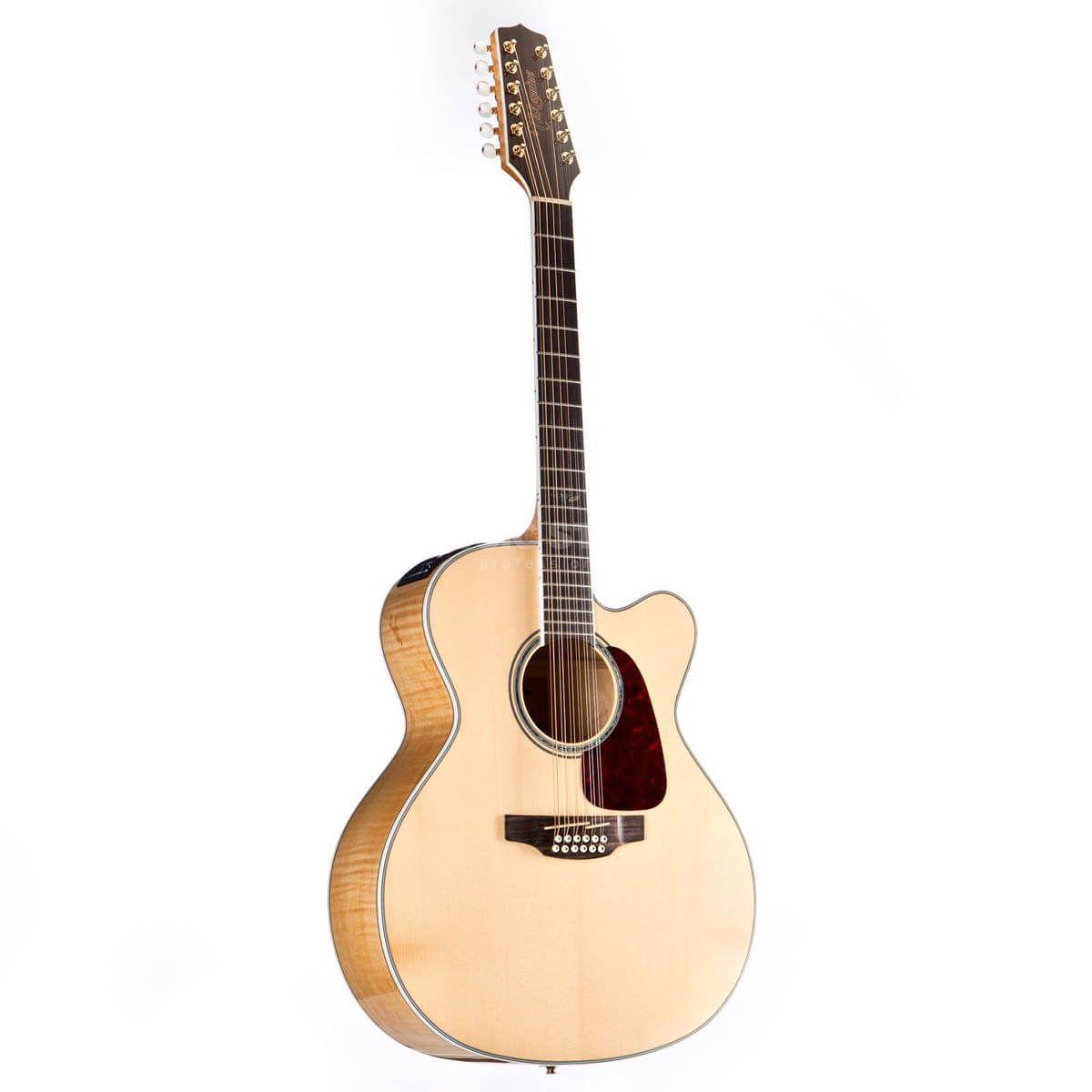 Takamine GJ72CE-12NAT naturfarvet 12-strenget jumbo-western med cutaway, pickup og lyst ahorn på sider og bund