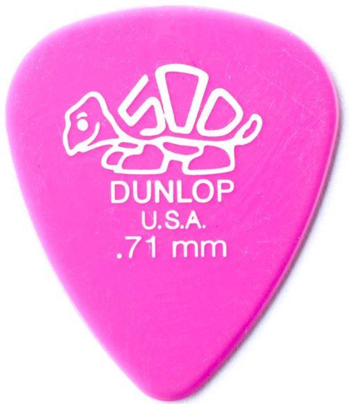 Dunlop Delrin 500 0,71 mm plektre — pakke med 12 stykker