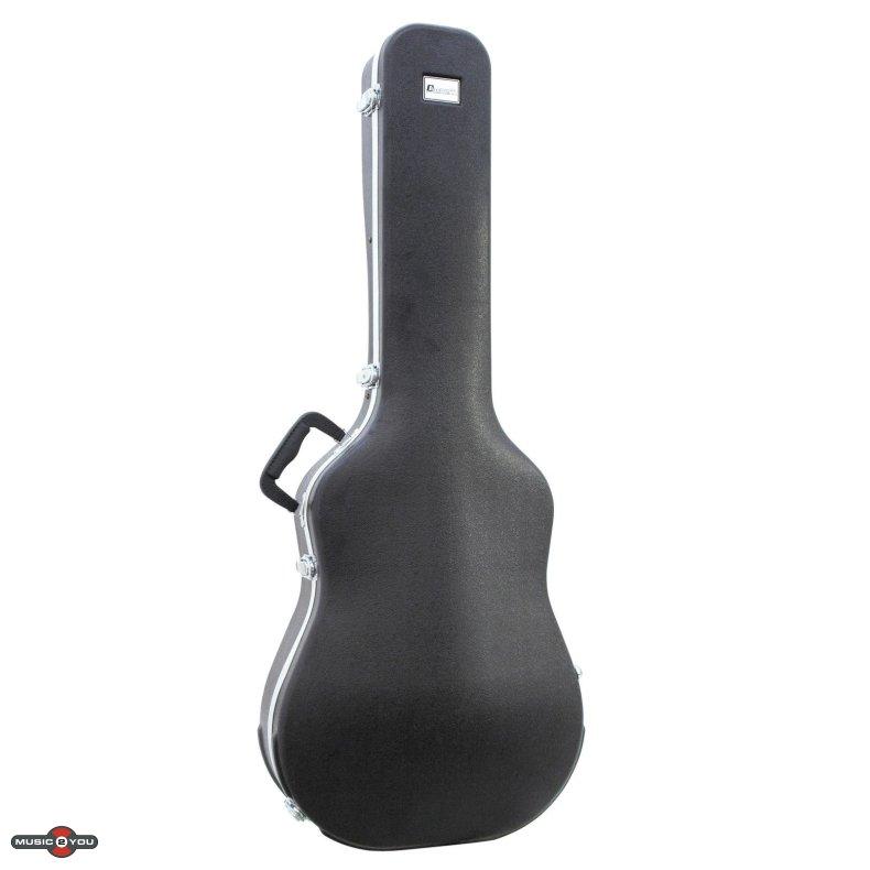 Sort ABS hardcase til western dreadnought guitar med metalspænder