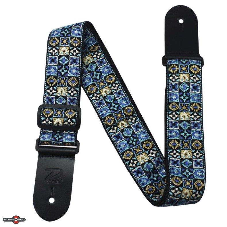 Profile HDR01 jacquard-vævet guitarrem i blåt mønster