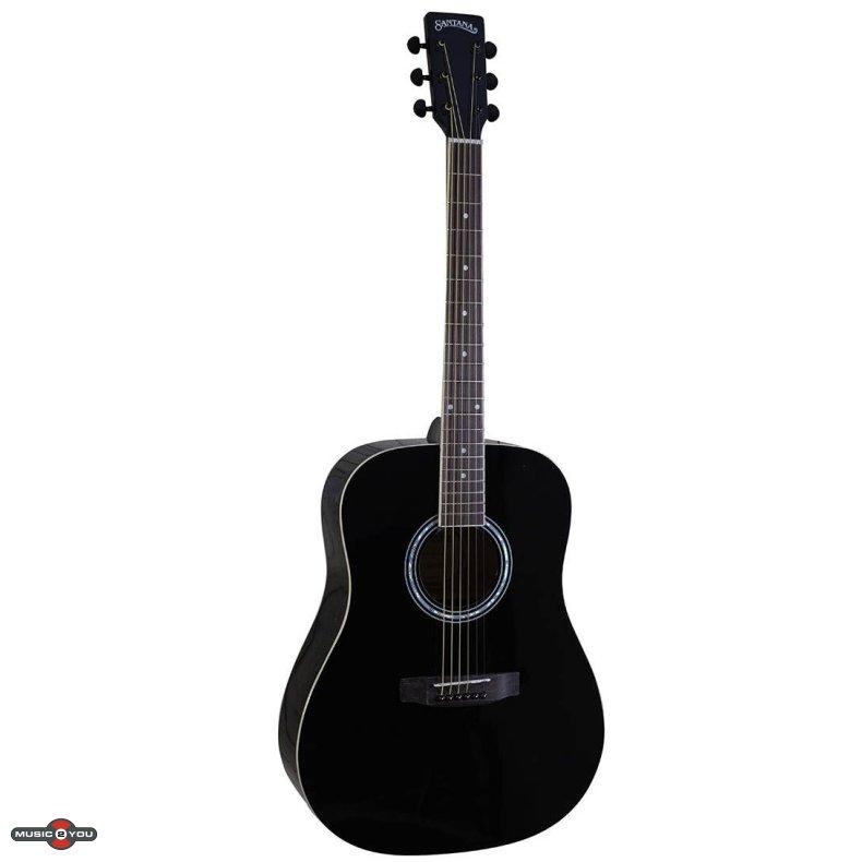 Santana LA90-V2 western-guitar i sort finish